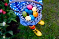 Ester Basket being held by child