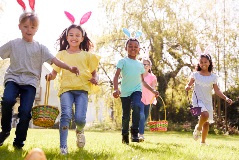 Kids playing at Easter.