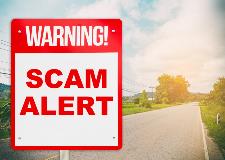 Scam alert warning sign